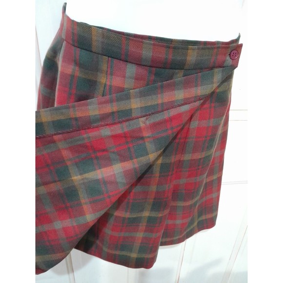 Vintage Kilt Kerry Hope Red Plaid Tartan Pure Wool   Made in Britain Sz 10 - Picture 6 of 14